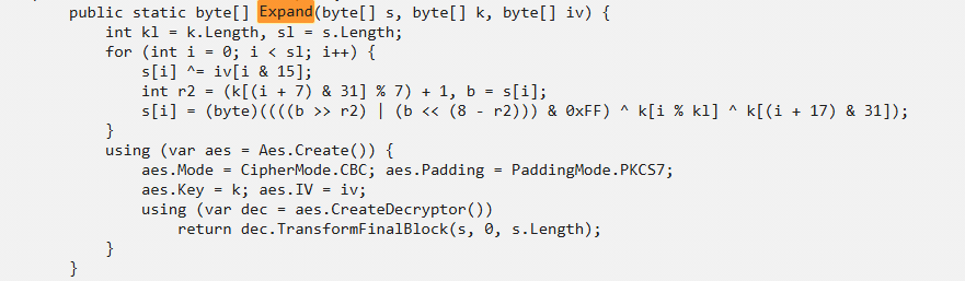 Expand decryption