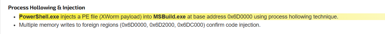Process hollowing — Joe Sandbox confirmation