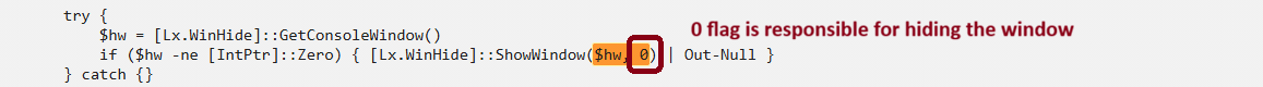 ShowWindow call