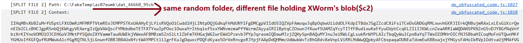 Second blob written to disk